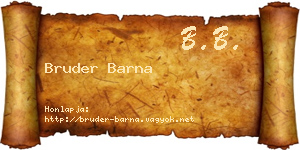 Bruder Barna névjegykártya